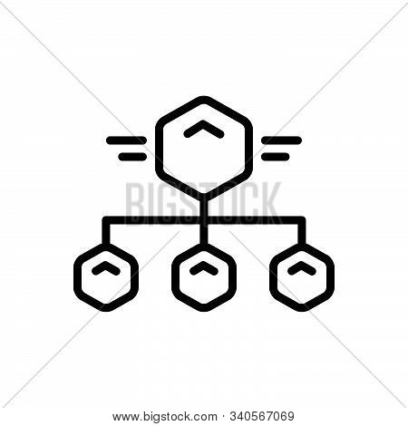 Black Line Icon For Subtask Little Minor Small Task