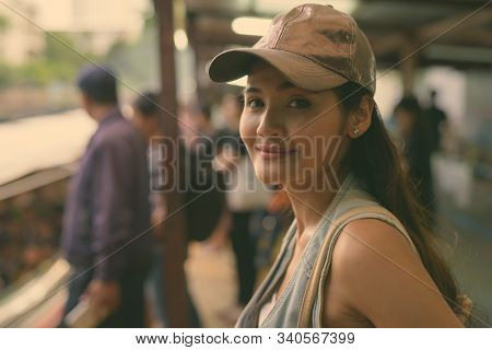 Young Beautiful Asian Tourist Woman Exploring The City Of Bangkok, Thailand