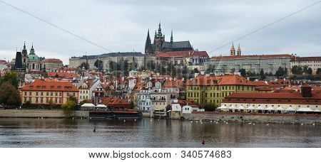 Prague Castle And Vltava River In Prague