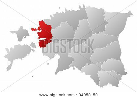 Karte von Estland, LÃ¤Ã¤ne hervorgehoben
