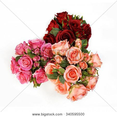 Roses.  Pink rose.  Holiday flower. Wedding. High quality silk artificial flowers