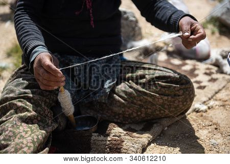 Tso Kar, India - 20 August, 2019: Unidentified Woman From The Tribal Nomadic Area Of Tso Kar Lake, S