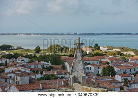 Aerial View Of Saint Martin De Re From Church Saint-martin In Ile De Re In France.