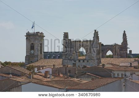 Aerial View Of Saint Martin De Re From Church Saint-martin In Ile De Re In France.