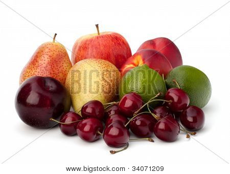 Fruit verscheidenheid geïsoleerd op witte achtergrond