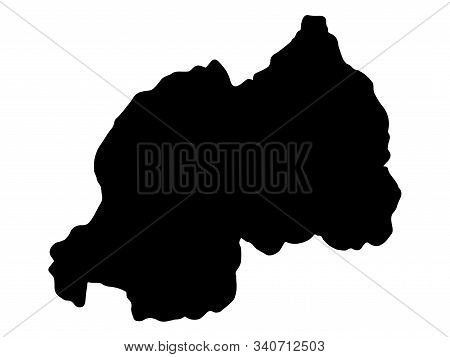 Rwanda Map Black Silhouette Vector Illustration Eps 10.