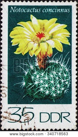 Saint Petersburg, Russia - December 19, 2019: Postage Stamp Issued In The German Democratic Republic