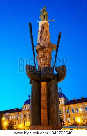 The Statue of Avram Iancu, Cluj-Napoca, Romania, Europe                              