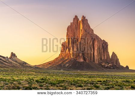 Shiprock, New Mexico, USA at the Shiprock rock formation.