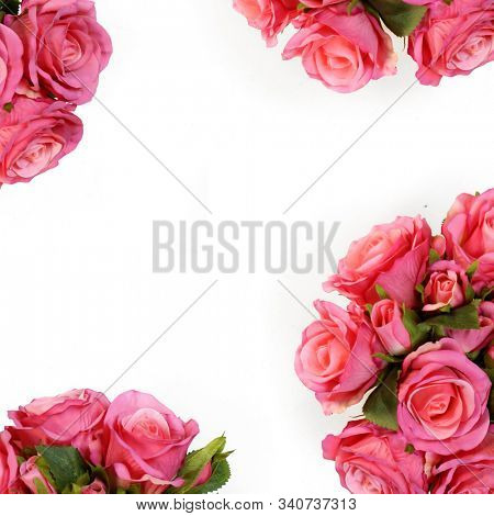 Roses.  Pink rose.  Holiday flower. Wedding. High quality silk artificial flowers