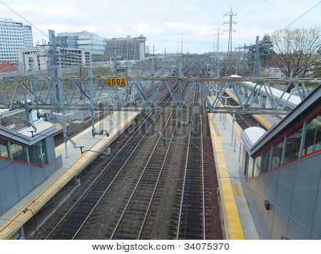 The Stamford Metro-North Railroad station in Connecticut