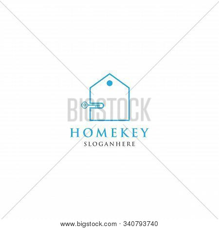 Home Real Estate Key Logo Design Vector