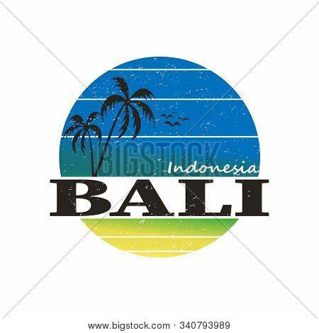 Logo Bali On White Background. Isolated Vector Illustration. Inscription For Postcards, Posters, Pri