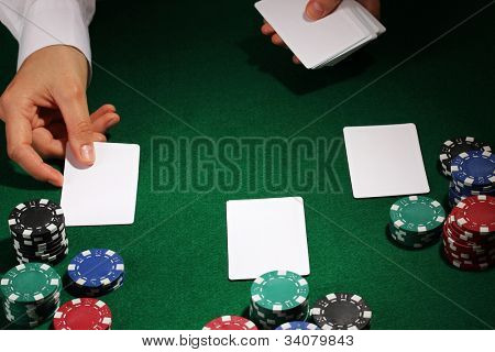 Yeşil tablo Poker ayarı