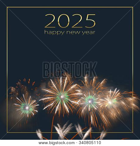 Colorful Fireworks Exploding And Filling The Darkness Of The Night Sky Against A Dark Background Wit