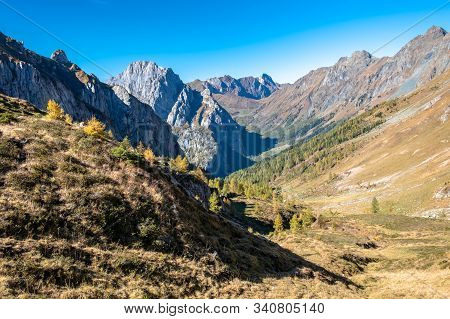 A Beautiful Sunny Autumn Day In The Alps Of Friuli Venezia-giulia, Italy