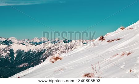 The Mount Matajur, In Italy, In A Sunny Winter Day