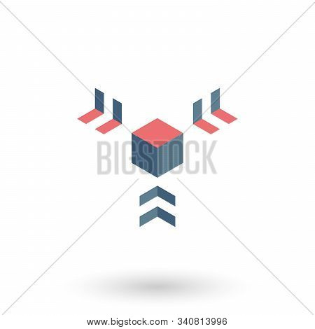 Cube Logo Design Icon. Gray Background For Your Text And Logo. Outbox