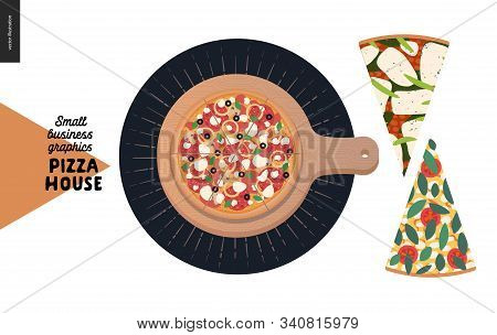 Pizza House - Small Business Graphics - Blog Web Icon. Modern Flat Vector Concept Illustrations - We