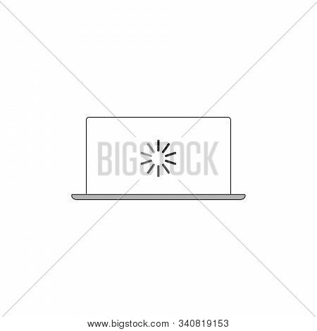System Software Update And Upgrade Concept. Loading Process In Laptop Screen. Vector Illustration.