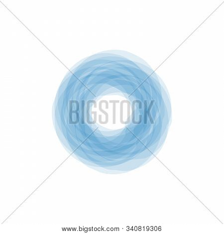 Vector Round Frame. Blue Circle Banner. Isolated On White Transparent Background. Vector Illustratio