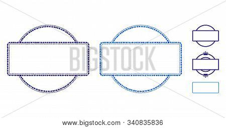 Double Round And Rectangle Frame Mosaic Of Small Circles In Various Sizes And Color Tones, Based On 