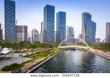 Songdo Central Park In Songdo  District, Incheon South Korea.