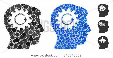 Head Gear Rotation Composition Of Round Dots In Different Sizes And Shades, Based On Head Gear Rotat