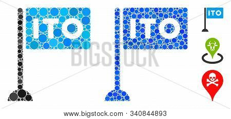 Ito Rectange Flag Composition Of Small Circles In Variable Sizes And Shades, Based On Ito Rectange F