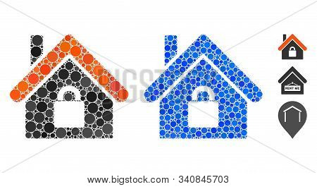 Locked Apartment Mosaic Of Round Dots In Different Sizes And Color Tints, Based On Locked Apartment 