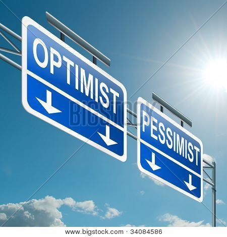 Optimisti tai pessimisti käsite.
