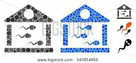 Sperm Bank Composition Of Circle Elements In Variable Sizes And Shades, Based On Sperm Bank Icon. Ve