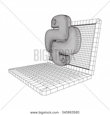 Python Code Language Sign With Notebook Laptop Device. Programming Coding And Developing Concept. Wi