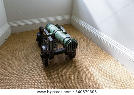 Small Canon Used Previously In The Scottish Highlands Now In Display At A Museum In The Blair Atholl