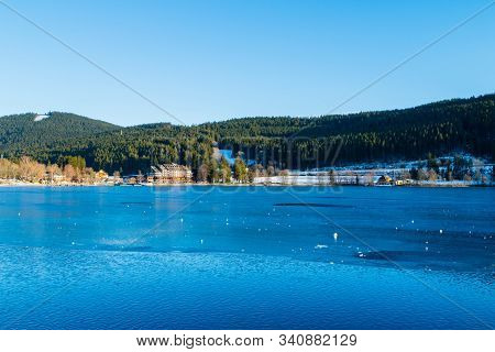 Sunny Winter Day On Lake Titisee Germany