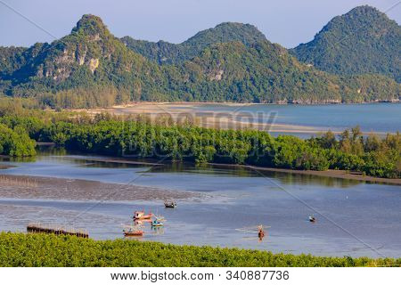 Tropical seascape view in Thailand near Chumpon city.