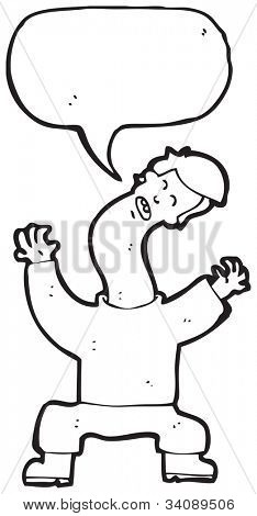 uomo Cartoon con collo cricked