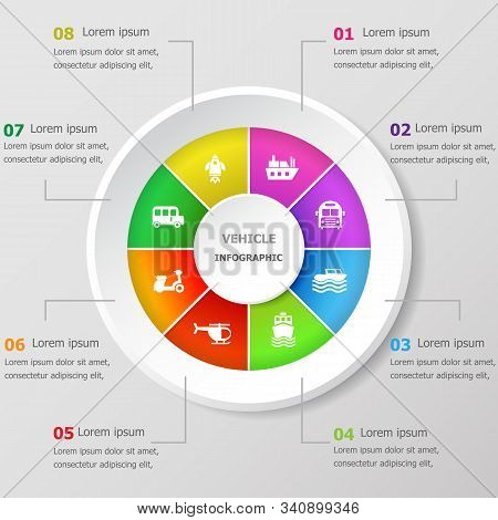 Infographic Design Template With Vehicle Icons, Stock Vector