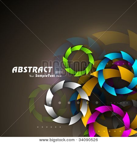 Abstract colorful circles on plane brown background. EPS 10.