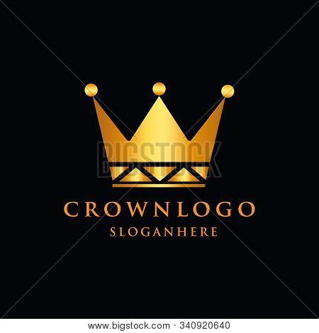 Crown Logo King Vector Royal Icon. Queen Logotype Symbol Luxury Design
