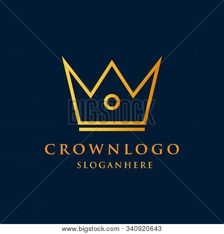 Crown Logo King Vector Royal Icon. Queen Logotype Symbol Luxury Design
