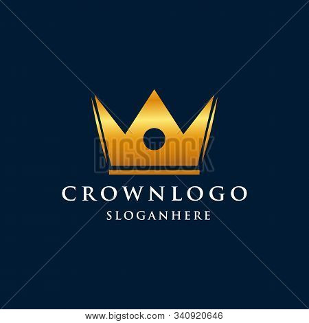 Crown Logo King Vector Royal Icon. Queen Logotype Symbol Luxury Design