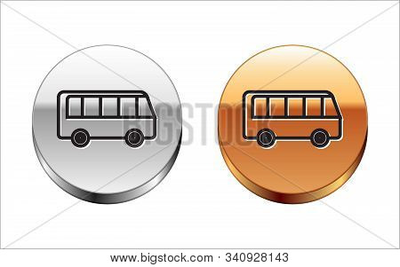 Black Line Bus Icon Isolated On White Background. Transportation Concept. Bus Tour Transport Sign. T