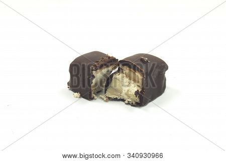 Nougat Bar Covered With Dark Chocolate Nougat Bar Covered With Dark Chocolate