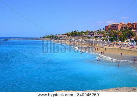 Coastal View Of El Duque Beach In Costa Adeje,
Tenerife,canary Islands,spain.travel Or Vacation Conc