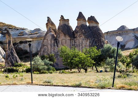 Magic Fungous Forms Of Sandstone In The Canyon Near Cavusin Village, Cappadocia