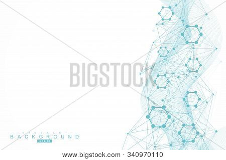 Modern Futuristic Background Of The Scientific Hexagonal Pattern. Virtual Abstract Background With P