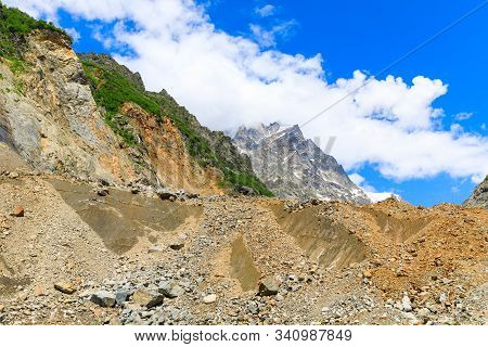 Caucasus Mountains On The Border Of Russia And Georgia. Chalaat Pass And Very Beautiful View Of The 