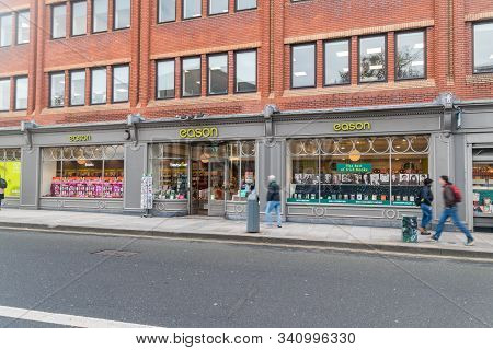 Dublin, Ireland - November 6, 2019: Eason Branch In Dublin.