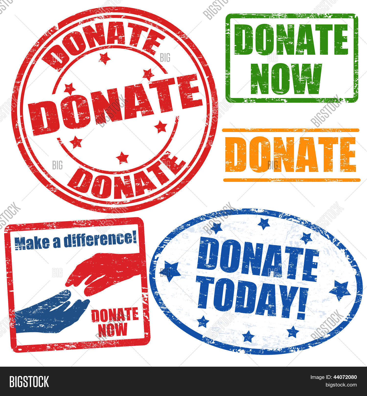 Set Donate Stamps Vector & Photo (Free Trial) Bigstock